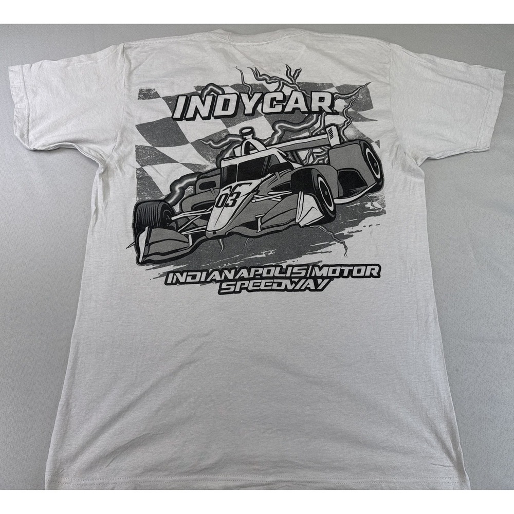 Indianapolis Motor Speedway Indy 500 Racing Graphic Tee Unisex L/G White Short